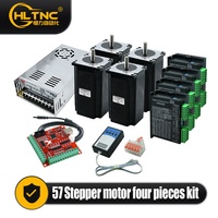 HLTNC 57HS56 DM556P 1.2N.m avec régulateur de vitesse, moteur pas à pas NEMA 23, kit 4 axes pour machine de gravure