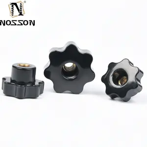 Parafuso de plástico no tipo serenado aperto porcas Knob Handle Star Knob Variedade Kit Preto M4/M6/M8/M10 Rosca Mão Knob