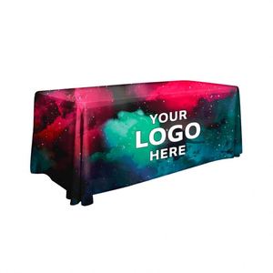 Mantel de Spandex con Logotipo Personalizado, Cubierta de Mesa Elástica, Resistente a las Arrugas, Lavable - Product Image 1