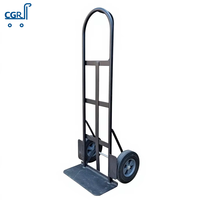 Carretilla de Mano con Mango en D de Acero de Alta Resistencia con Capacidad de 600 Libras y 2 Ruedas Sólidas para Subir Escaleras, Almacenamiento y Transporte