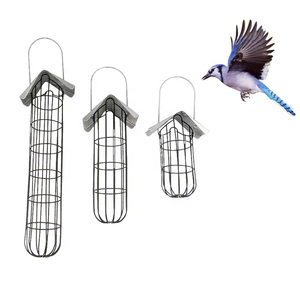 Support métallique en fer pour jardin Distributeur automatique d'aliments pour oiseaux en forme de boule de suif suspendu Mangeoire pour oiseaux sauvages d'extérieur - Product Image 1