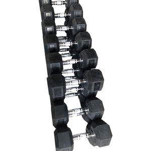 Exercices de gymnastique De Levage De Poids En Fonte de Couleur Noire Haltère Hexagonale Enduite En <span class=keywords><strong>Caoutchouc</strong></span> - Product Image 4