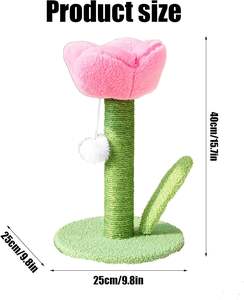 Árbol para Gatos con Forma de Tulipán de 40 cm, Torre para Gatos con Poste Rascador de Sisal, Protector de Muebles, Juguete para Gatos de Interior - Product Image 2