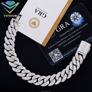 VVS Moissanite GRA ใบรับรอง925เงิน18K ชุบทอง18K สร้อยข้อมือฮิปฮอปโซ่เพชรมรกตตัดกระพุ้งเย็นคิวบา - Product Image 5
