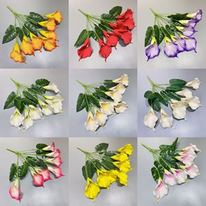 YIWU barato al por mayor 7 cabezas ramo amarillo <span class=keywords><strong>flores</strong></span> artificiales Calla Lily <span class=keywords><strong>flores</strong></span> para evento Fiesta boda decoración - Product Image 2