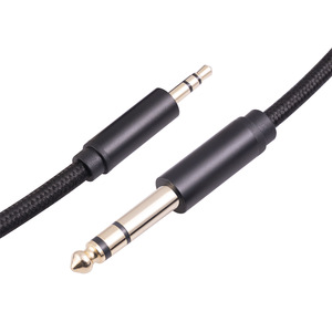 Audio Coaxial 3,5mm doble 6,35mm <span class=keywords><strong>Cable</strong></span> auxiliar <span class=keywords><strong>Cable</strong></span> de altavoz de PVC para amplificador mezclador de teléfono cámara de coche <span class=keywords><strong>2</strong></span> Mono 6,5 <span class=keywords><strong>Jack</strong></span> 3,5 macho 6,35 - Product Image 2