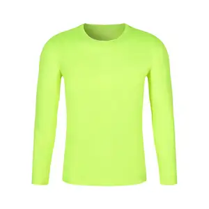 Özelleştirilmiş uzun kollu T-shirt yüksek görünürlük güvenlik T-shirt özel baskı Unisex Hi Vis çalışma T shirt