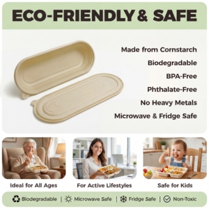 90 Days Compostable 550ml Cornstarch Lunch Box Eco Non-Toxic <strong>Biodegradable</strong> Fast Food Container Takeaway <strong>Disposable</strong> <strong>Tray</strong> Box - Product Image 2