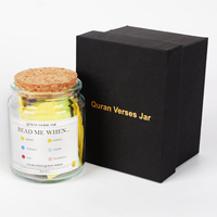 Bocaux Français de Versets Coraniques 2026, Bouteille Cadeau pour le Ramadan en Verre pour Noël, Thanksgiving et Autres Occasions, avec Écritures