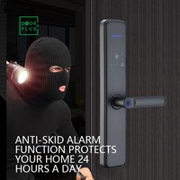 Doorplus nueva llegada TT LOCK cerradura de manija de puerta inteligente TUYA WIFI huella dactilar cerradura biométrica contraseña sin llave para aluminio
