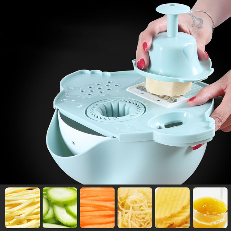 C94 7 in 1 Fruit Slicer Grater Shredders Household Multifunctional Vegetable Cutter Kitchen Accessories Drain Basket Slicers