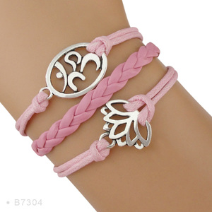 Usine Mode Yoga OM Méditer Yoga Méditation Yogi <span class=keywords><strong>Lotus</strong></span> OHM Asana Sept Chakra Yoga Bracelets pour Les Femmes - Product Image 4