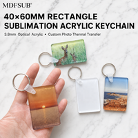 Porte-clés vierges en acrylique pour sublimation, rectangulaires 4x6cm, 3.8mm, personnalisables, certifiés EN 71 MDFSUB