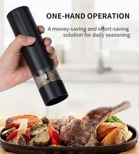 Rechargeable New Smart USB Salt Electric Salt and <b>Pepper</b> Mill Rechargeable Salt and <b>Pepper</b> <b>Grinder</b> Set - Product Image 4