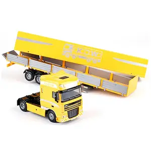 1/50 Diecast Metal Trailer Platform Transports Truck KDW Mini Alloy Urban Transport Vehicles Model Toys