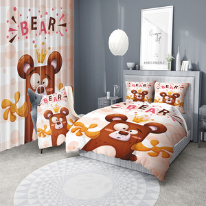 Ensemble de housse de <span class=keywords><strong>couette</strong></span> personnalisé imprimé en 3D avec rideau occultant literie de haute qualité - Product Image 2