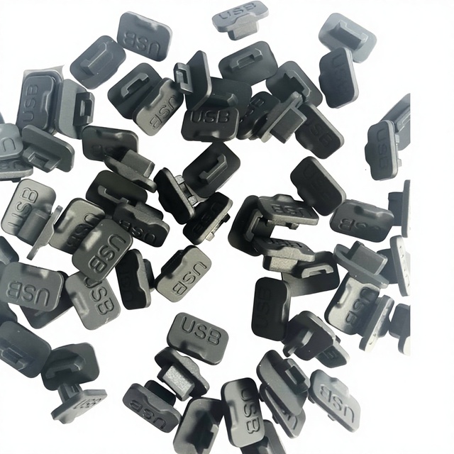 MicroUSB Type-C Female Connector Dust Plug with Silicone Sealing Waterproof Plug for Charging Ports-Black/Gray Model CB-392