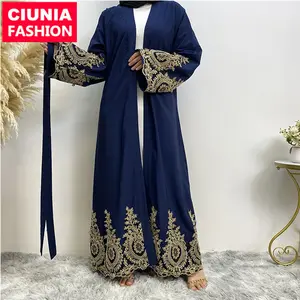 1495# High quality embroidery latest new design dubai islamic clothing long sleeve Modest Khimar Hijab Abaya