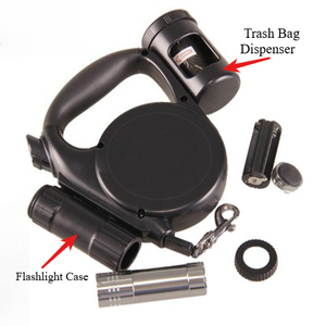 Correa Retráctil Multifuncional para Perros con Linterna LED y Dispensador de Bolsas para Desechos, Correa Automática de 16 pies para Pasear Mascotas al Aire Libre - Product Image 4