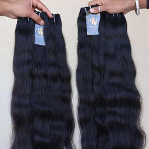 ช่อผม100% สไตล์ม้วนเป็นลอนคลื่นแบบคู่สำหรับต่อผมมนุษย์ดิบแท้จากอินเดีย - Product Image 1