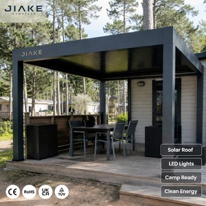 <span class=keywords><strong>Pergola</strong></span> solaire Jiake en aluminium avec toit photovoltaïque et éclairage LED résistant aux intempéries pour terrasse, patio et camping en extérieur - Product Image 1