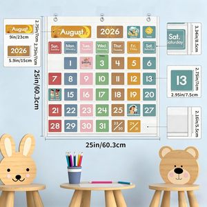 Calendrier de classe en plastique avec 46 poches, 25 pouces, gestion du temps, rentrée scolaire - Product Image 2