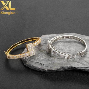 Hip Hop <b>Copper</b> Irregular Shape Zircon Geometric Gold Silver Adjustable Diamonds Jewelry <b>Bracelet</b> Men Women - Product Image 5