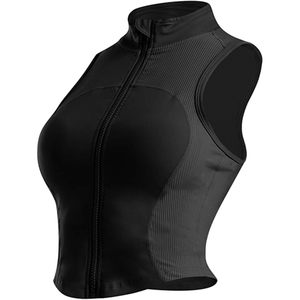 Camiseta Deportiva Corta con Cierre Completo para Mujer FOXA, Chaleco de Yoga Ajustado sin Mangas, Ropa Deportiva - Product Image 1