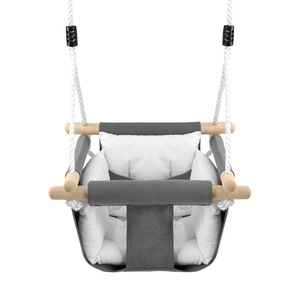 Cloth Covered Swing Infant Outdoor Indoor Baby Wooden <b>Frame</b> Safety Feature <b>Canvas</b> Seat Kids Chair - Product Image 4