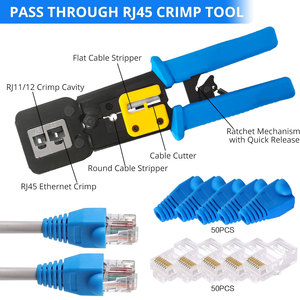<span class=keywords><strong>Kit</strong></span> d'outils Ethernet : Pince à sertir RJ45, testeur de câble, coupe-câble LAN, outil de réparation de câbles réseau - Product Image 4