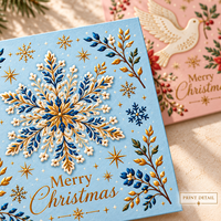 Ensemble de cartes de vœux de Noël multi-designs, cartes de Noël de luxe avec estampage à chaud doré, cartes de Noël florales en aquarelle pour offrir en cadeau