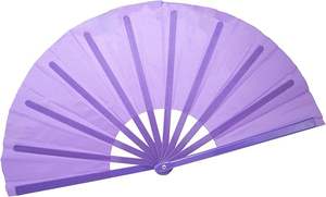 Abanicos plegables de plástico de 33 cm con mango de plástico para manualidades, en blanco y negro, de poliéster, pintados para Navidad - Product Image 2