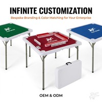 Mesa de Mahjong Portátil Plegable, Mesa de Juego Cuadrada Profesional, Estilo Maletín Ligero para Campamentos, Picnics y Eventos Sociales