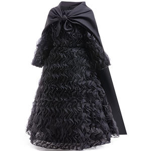 Ensemble de costumes de sorcière d'Halloween enfants fille robe noire pour la fête Costume de scène de vampire - Product Image 2