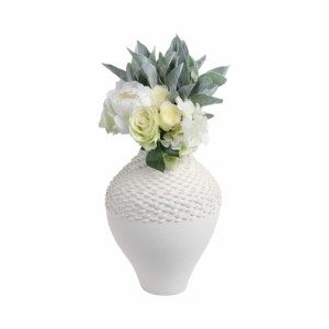 Vaso in Ceramica Ovale Texturizzato, Vaso Moderno per Fiori, Decorazione per Soggiorno, Camera da Letto, Ufficio e Tavolo - Product Image 2