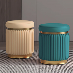 เก้าอี้สตูลบุนวมเนื้อนุ่มแบบนอร์ดิกหรูหราน้ำหนักเบาม้านั่งสำหรับตกแต่งห้องนอนเก้าอี้สำหรับห้องนั่งเล่นร้านเสริมสวย - Product Image 4