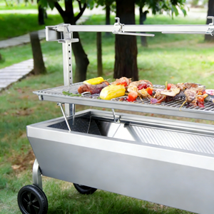 Grill à charbon de bois infrarouge portable robuste, rôtissoire de barbecue d'extérieur pour porc <span class=keywords><strong>entier</strong></span>, agneau, <span class=keywords><strong>poulet</strong></span> avec roues - Product Image 5