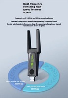 Driver Free 1300Mbps USB 3,0 Dual-Band WiFi5 Gigabit Adaptador de tarjeta de red inalámbrica Dongle para PC portátil