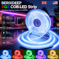 Bande lumineuse LED COB BERIXDEEP RGB 576 LED/M 5mm 12V, changeant de couleur, sans points, découpable, auto-adhésive, flexible, pour KTV