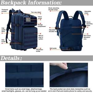 Mochila de Senderismo con Logotipo Personalizado de Fábrica, Bolsa de Gimnasio para Hombre, Mochila Táctica Impermeable para Exteriores - Product Image 3