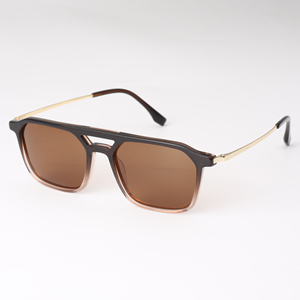 In Stock Men's Square Two Bridge Acetate Sunglasses Full Rim Polarized Lenses 100% UV Protection Sun Protection Style - Product Image 3