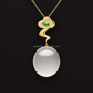 Collar de Jadeíta Natural de Grado Hielo con Forma de Calabaza, Diseño Exquisito de Alta Gama Qingyabailu Feicui, con Oro K, Clásico para Aniversario - Product Image 1