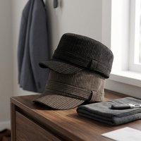 Casquette Gavroche Rayée Vintage à Visière Plate Style Cadet pour Hommes et Femmes