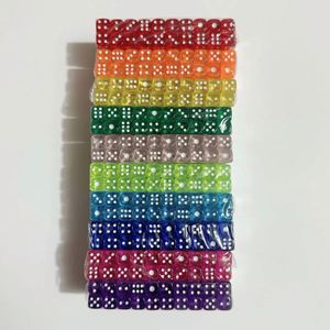 10mm Transparent Colored <b>Dice</b> 1cm Small Acrylic <b>Dice</b> Mini Colored <b>Dice</b> 100pcs/<b>Bag</b> - Product Image 2