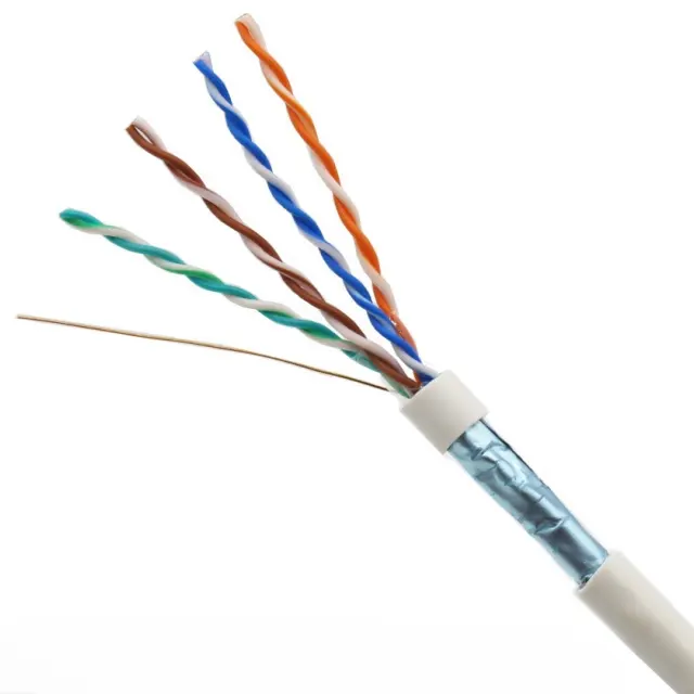 תיבת משיכה 1000ft 305M Cat5e F/UTP מוצק 24AWG כבל נחושת חשוף מגן FTP Cat5 CCA חוט LAN רשת בתפזורת