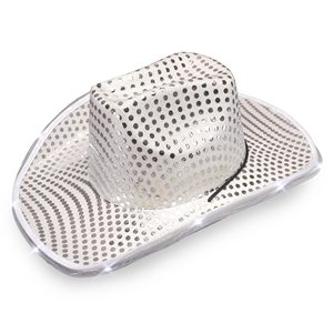 Chapeau de fête en vrac en gros chapeaux de cowboy hommes et femmes en feutre rose avec lumière néon - Product Image 1