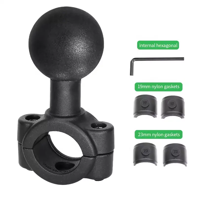 Motorcycle Rear view Mirror 1.5" Ball Head Mount Adapter Handlebar Clip Clamp Holder Mounts Accessories VIN-BC-2U-1.5