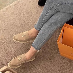 Mocassins pour femmes LB Printemps/Été 2026 <span class=keywords><strong>en</strong></span> <span class=keywords><strong>cuir</strong></span> véritable, à semelle plate, style britannique, décontractés, confortables, à enfiler, sans bout, couleur unie - Product Image 2