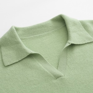 Pull en cachemire pour femme, vert uni, épais, chaud, ample, décontracté, tricoté, couche de base - Product Image 4