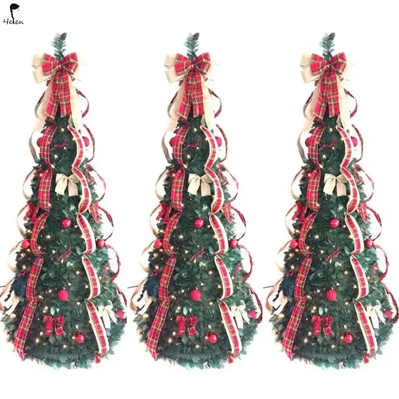 Спиральные складные и выдвижные Рождественские елки популярны на фабриках для рождественских украшений в торговых центрах